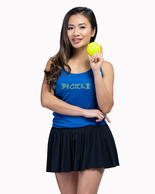 Pickle Pickleball Tank Top Women's Royal Blue Performance Fabric