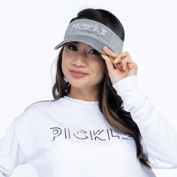 Pickle Pickleball Visor Heather Grey Jersey Fabric