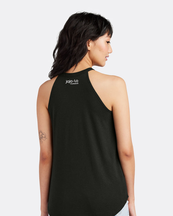 Gold Foil Pickle Pickleball Tank Top Women’s Black Tri-Blend Fabric