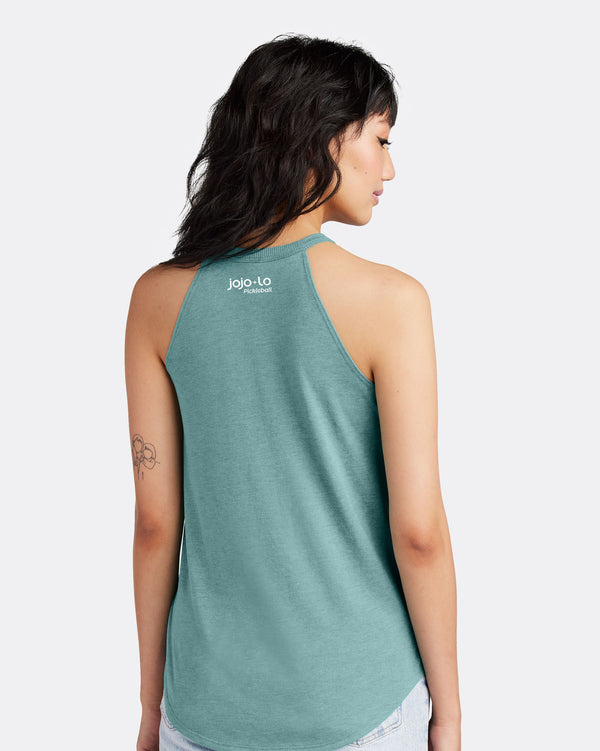 Statement Pickleball Tank Top Women’s Eucalyptus Blue Tri-Blend Fabric