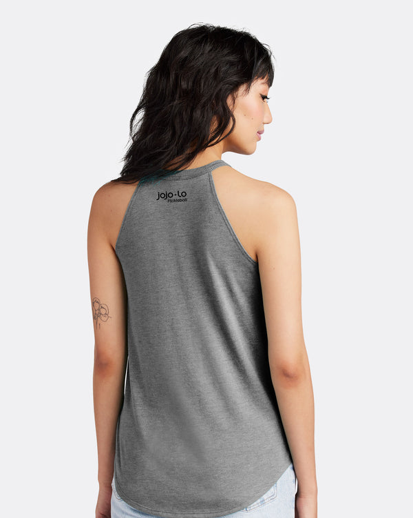 Metallic Silver Pickle Pickleball Tank Top Women’s Grey Tri-Blend Fabric