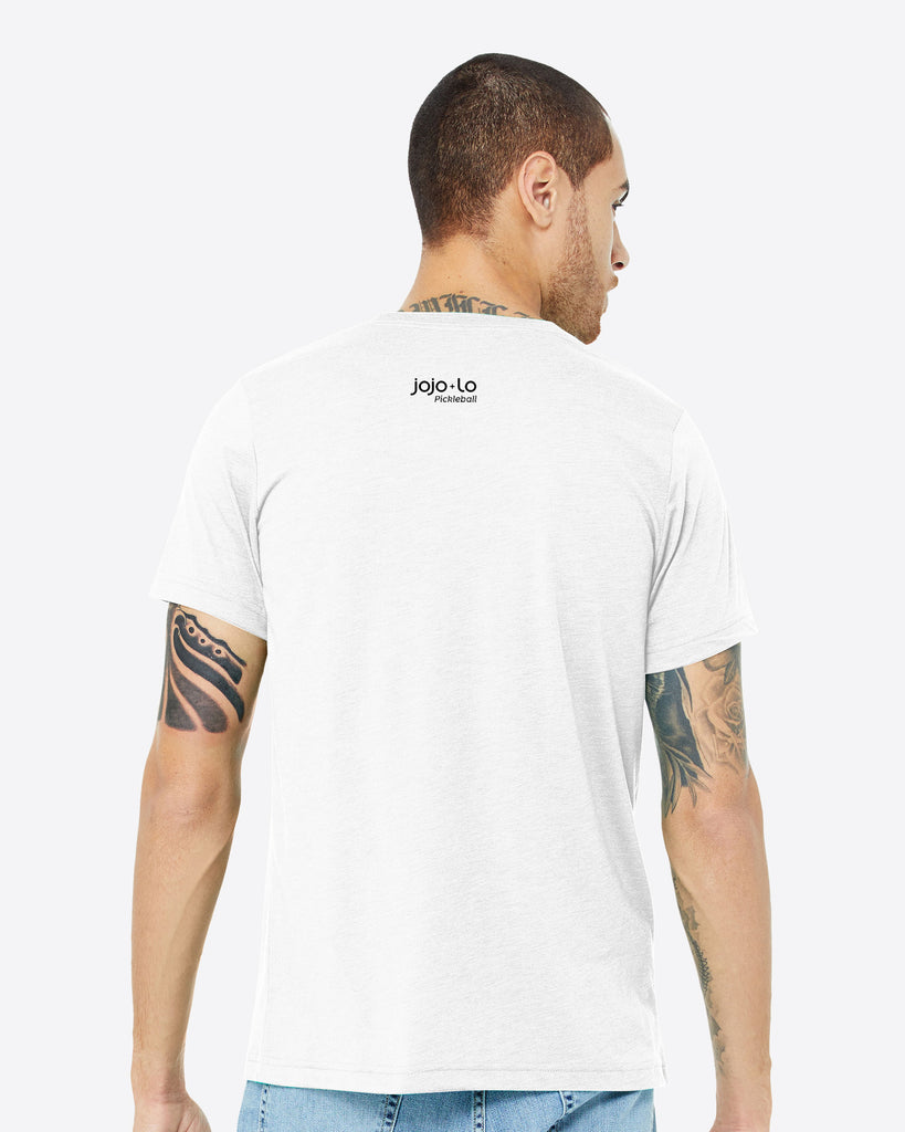 Dinker Pickleball T-Shirt White Tri-Blend Fabric