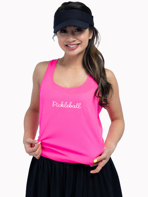 Pickleball Tank Top Womens Pink Performance Fabric