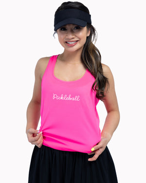 Pickleball Tank Top Womens Pink Performance Fabric