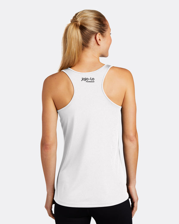 Pickleball Tank Top Women's White Performance Fabric