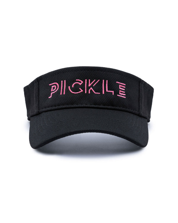 Pink Pickle Pickleball Visor Black Performance Fabric