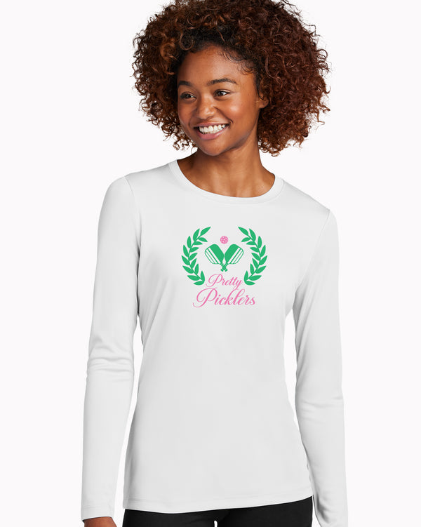 Pretty Picklers Women's Sun Protection Shirt White UPF 50 Fabric