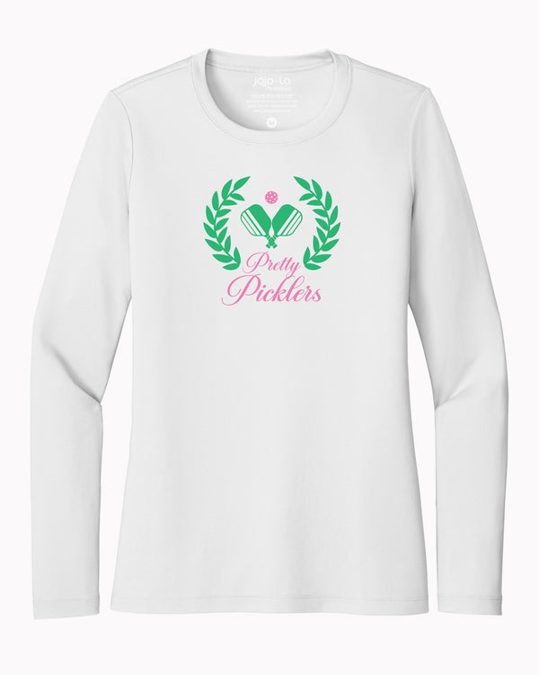 Pretty Picklers Women's Sun Protection Shirt White UPF 50 Fabric