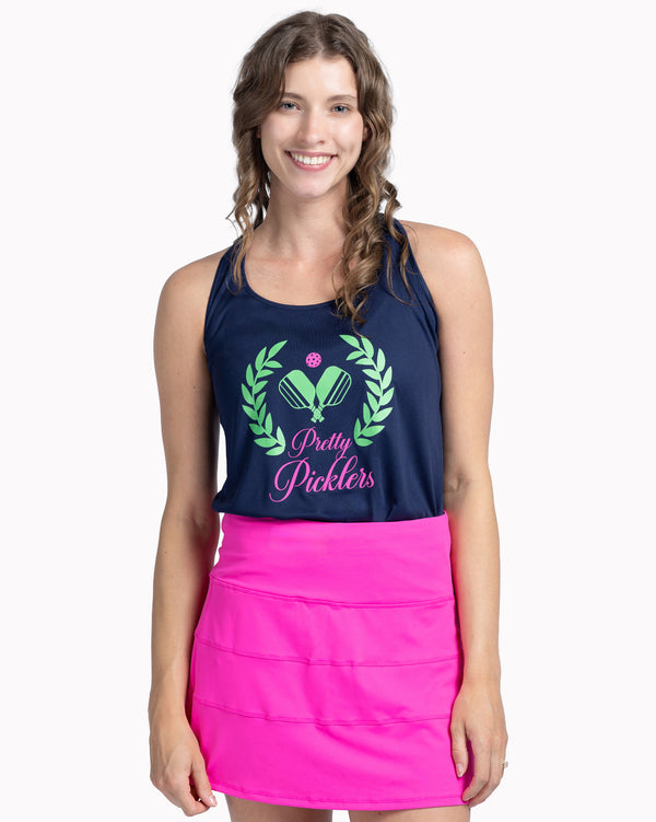 Pretty Picklers Tank Top Women's Navy Performance Fabric