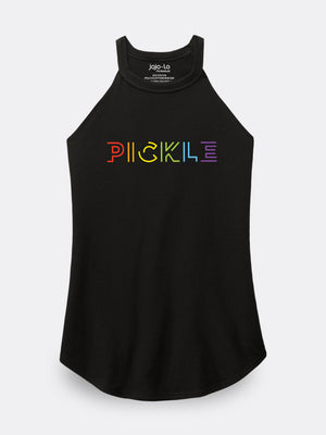 Prism Pickle Pickleball Tank Top Women's Black Tri-Blend Fabric