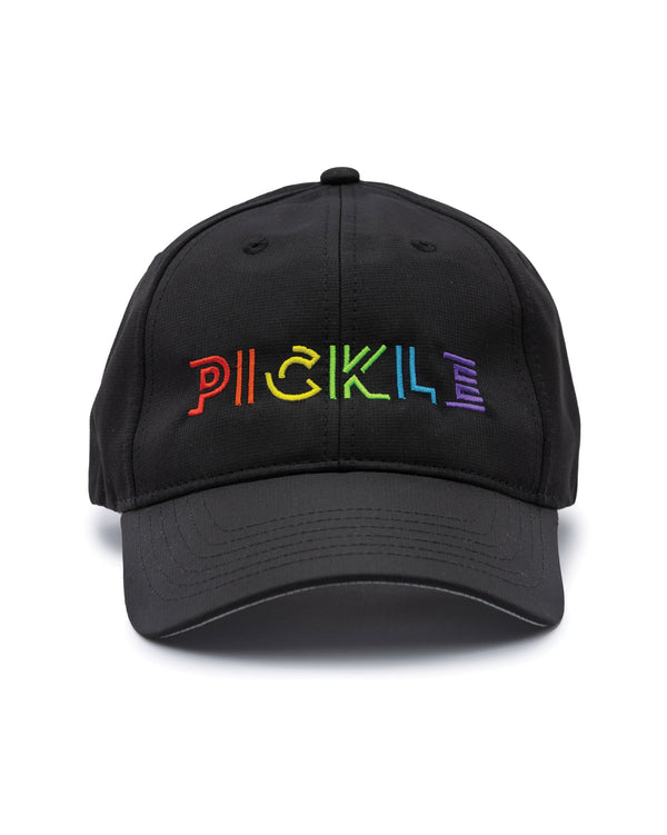 Prism Pickle Pickleball Sport Cap Black Performance Fabric