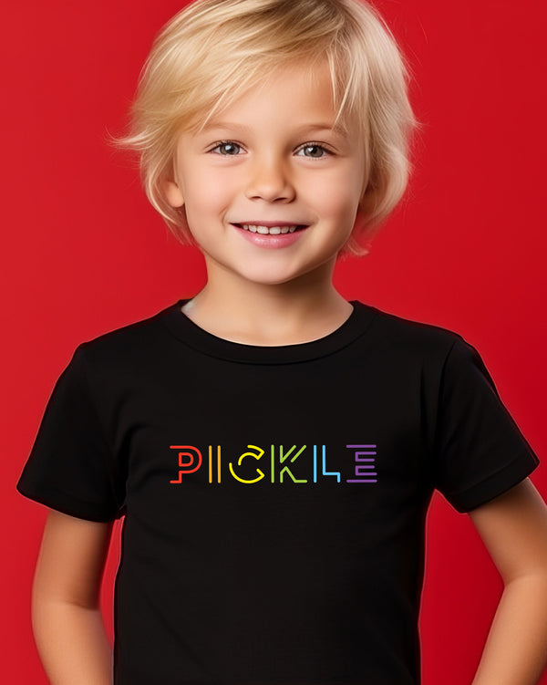 Prism Pickle Pickleball T-shirt Youth Black Tri-Blend Fabric