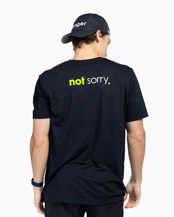 Sorry Not Sorry Pickleball Short Sleeve T-shirt Men's Black Performance Fabric