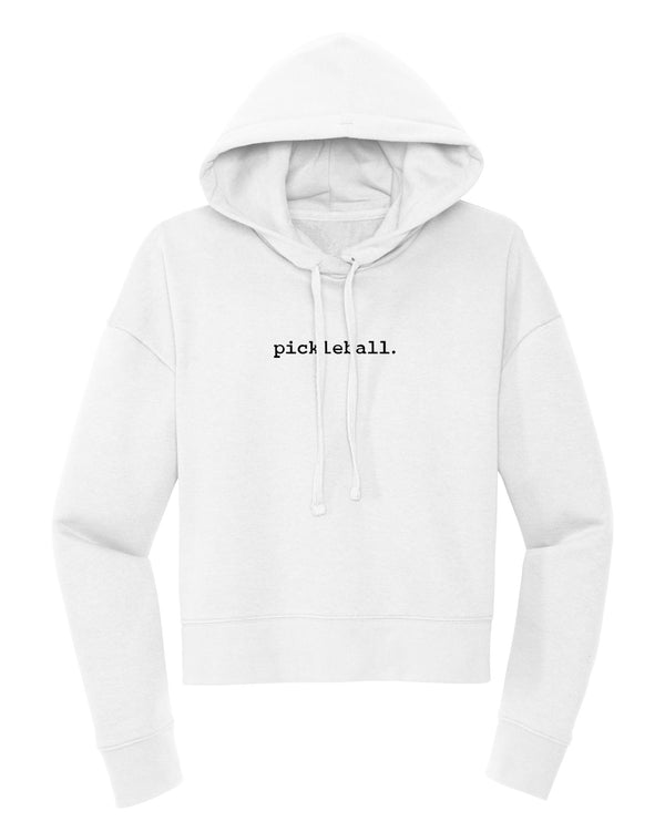 Statement Pickleball Crop Hoodie Women's White