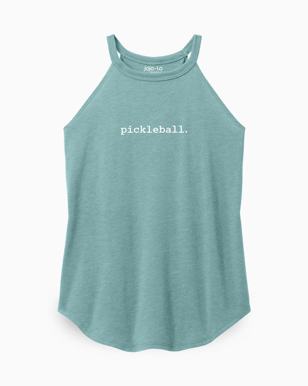 Statement Pickleball Tank Top Women’s Eucalyptus Blue Tri-Blend Fabric