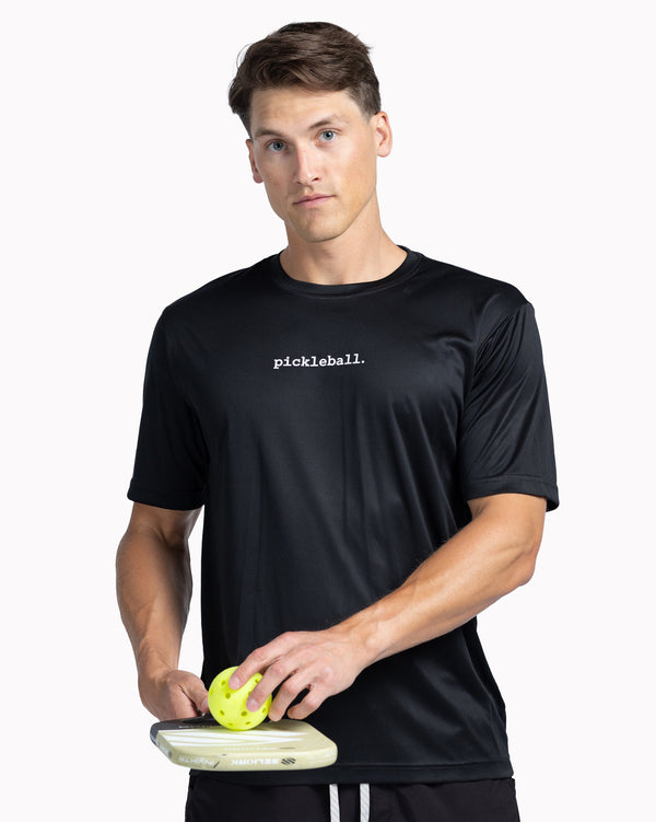 Statement Pickleball T-Shirt Men's Black Performance Fabric