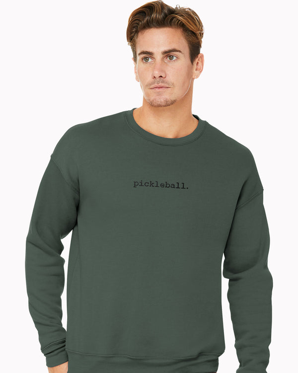 Statement Pickleball Crew Neck Sweatshirt Military Green