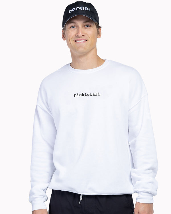 Statement Pickleball Crew Neck Sweatshirt White