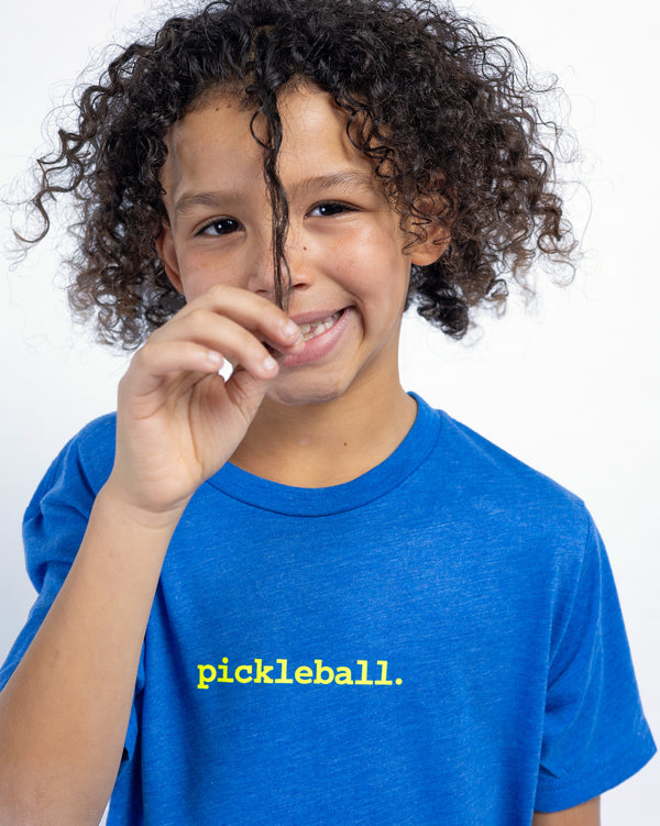 Statement Pickleball T-shirt Youth Blue Tri-Blend Fabric