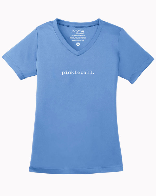 Statement Pickleball V-neck T-shirt Women’s Carolina Blue Performance Fabric