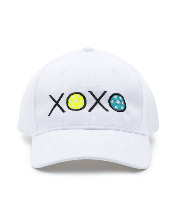 XOXO Pickleball Sport Cap White Performance Fabric