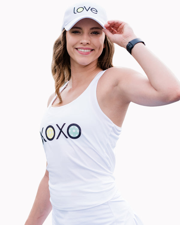 Love Pickleball Sport Cap White Performance Fabric