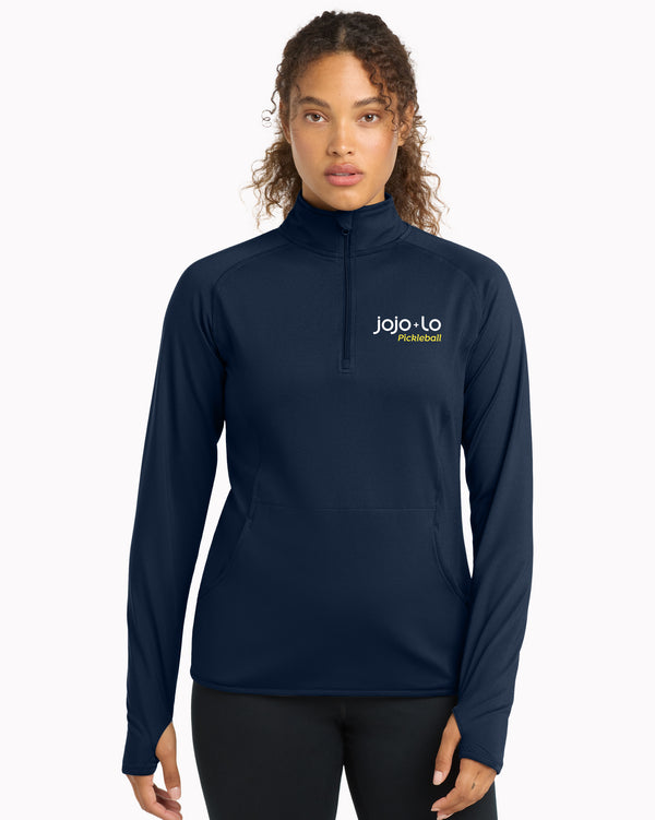 jojo+lo Women's Navy Sport-Wick Stretch 1/4-Zip Pullover