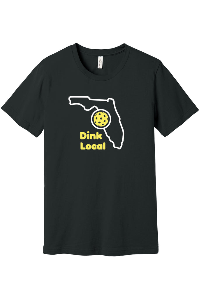 Dink Local Florida Pickleball T-Shirt Black Tri-Blend Fabric