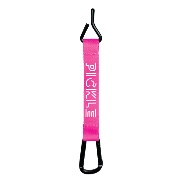 Pickle Fence Hook For Pickleball Bag Bright Pink Polyester Strap