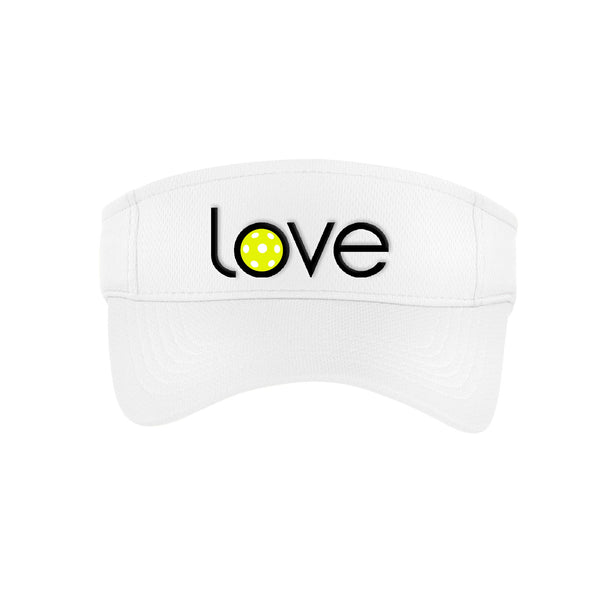 Love Pickleball Visor White Performance Fabric