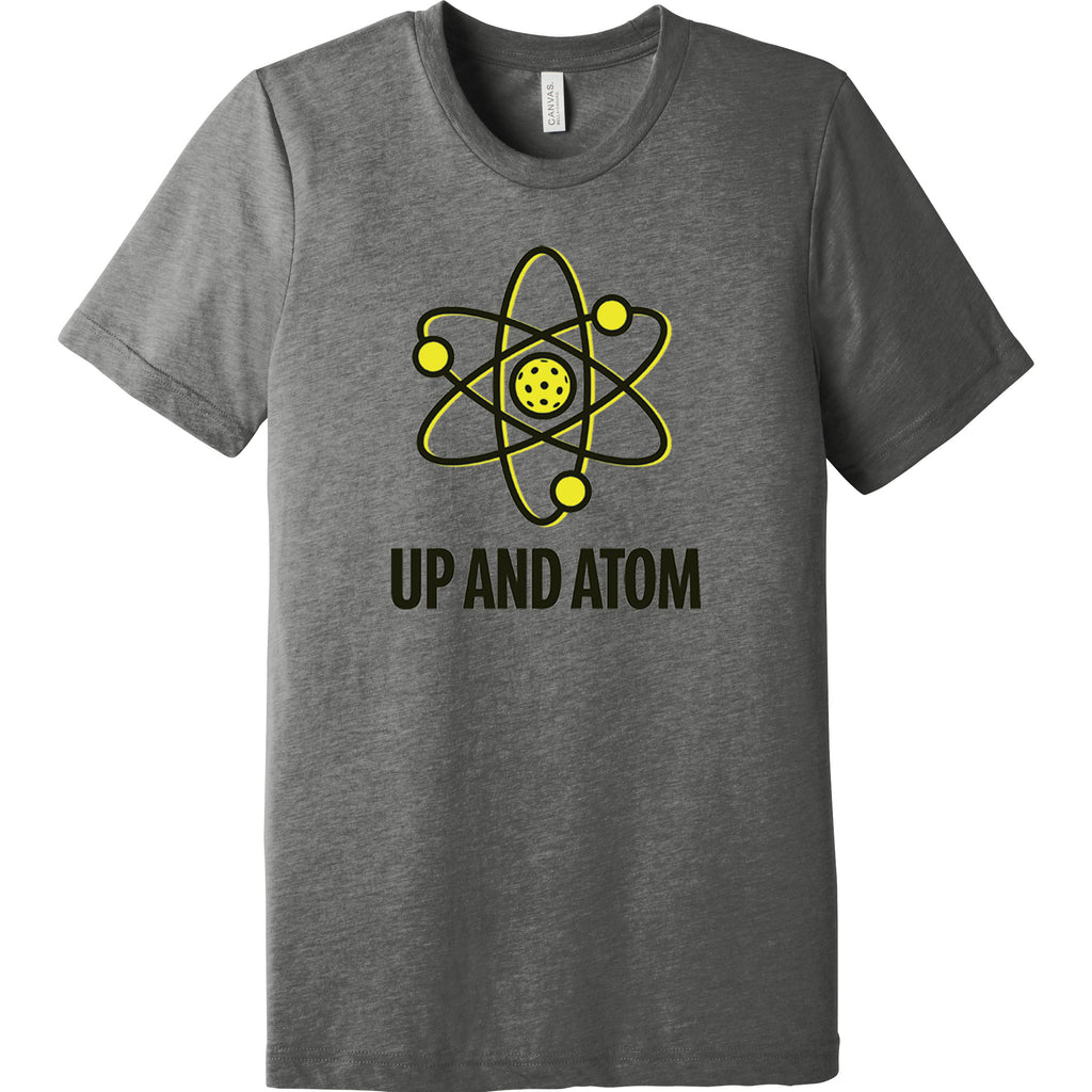 Up And Atom Pickleball T-Shirt Grey Tri-Blend Fabric