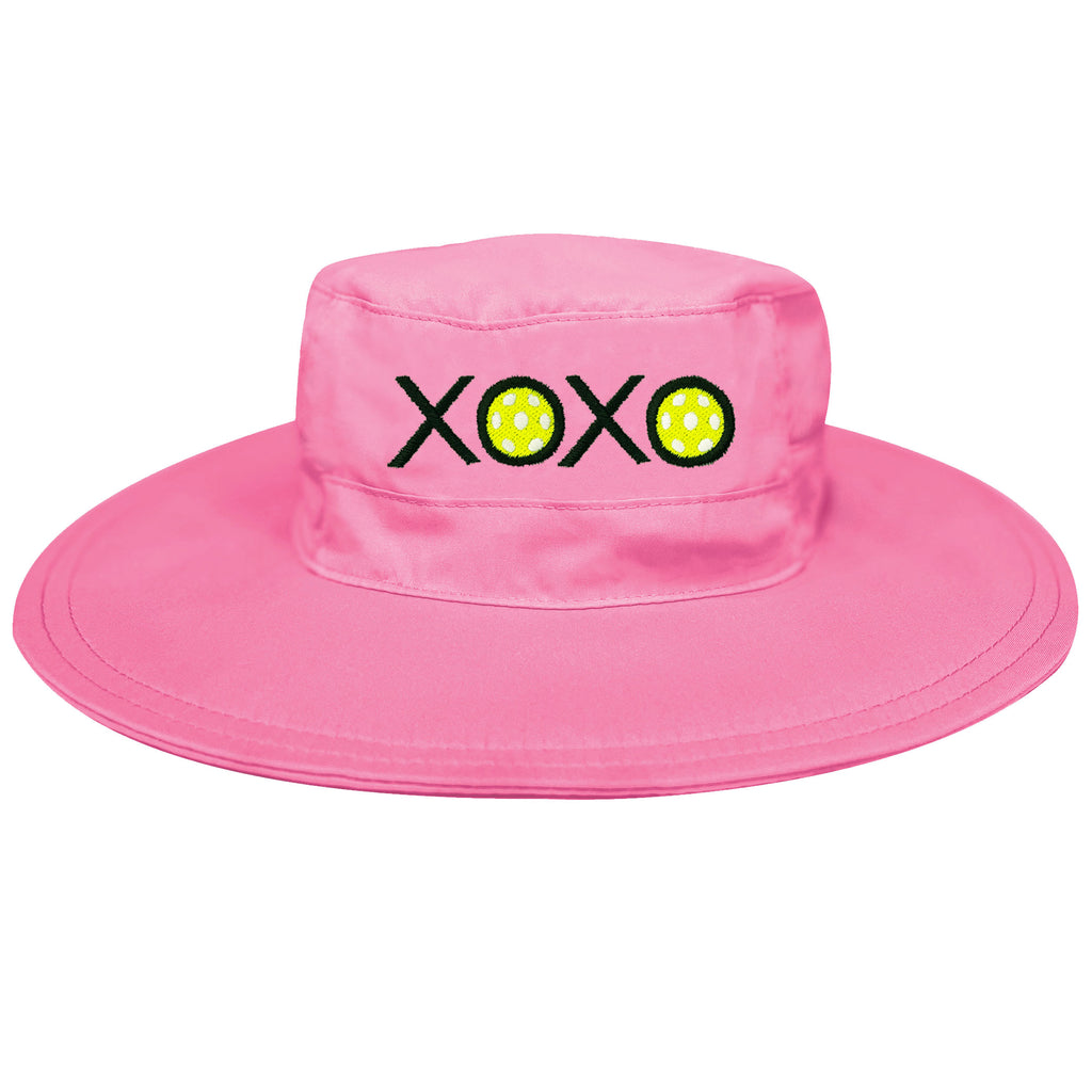 XOXO Pickleball Sun Hat Pink UPF 50 Performance Fabric